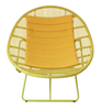 Modern Round Rope Woven Outdoor Sun Lounger with Vibrant Cushion
