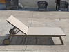 Adjustable Sun Lounger with Wheels- Grey