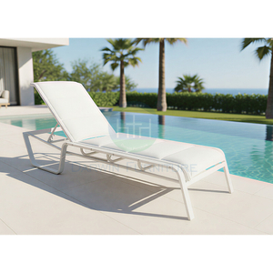 Commercial White Aluminum Pool Lounger