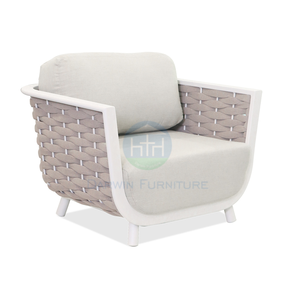 Luxury Modern Woven Strap Garden Furniture Outdoor Sofa Set